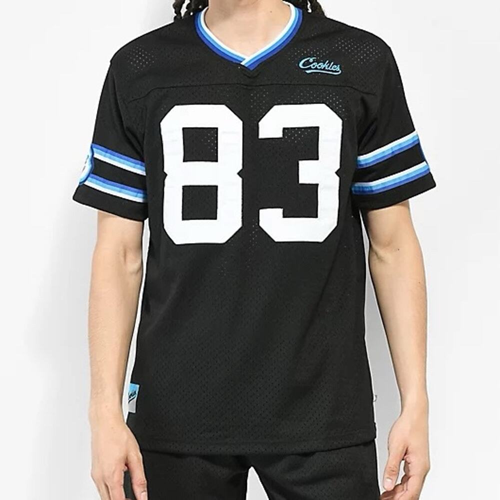 Men’s Cookies Put in Work Zumiez Black Blue Sports Football Jersey #83 (0789)